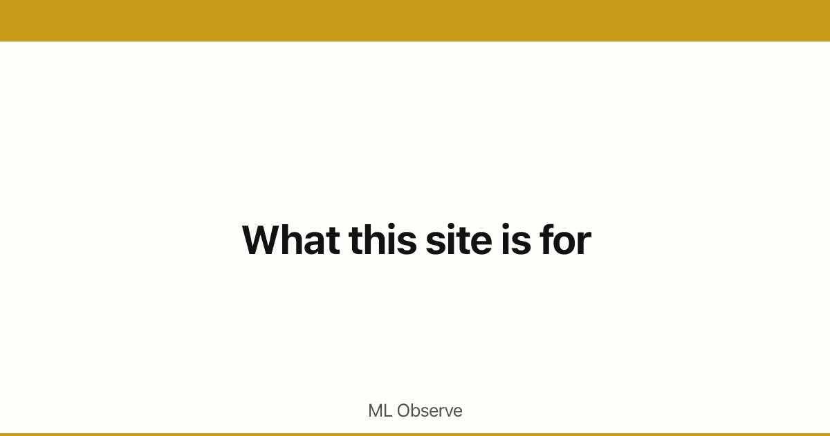 What this site is for